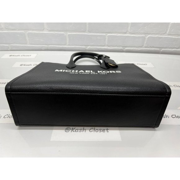 Michael Kors MK Mirella Medium Pebbled Leather Tote Bag - Black - Picture 6 of 12